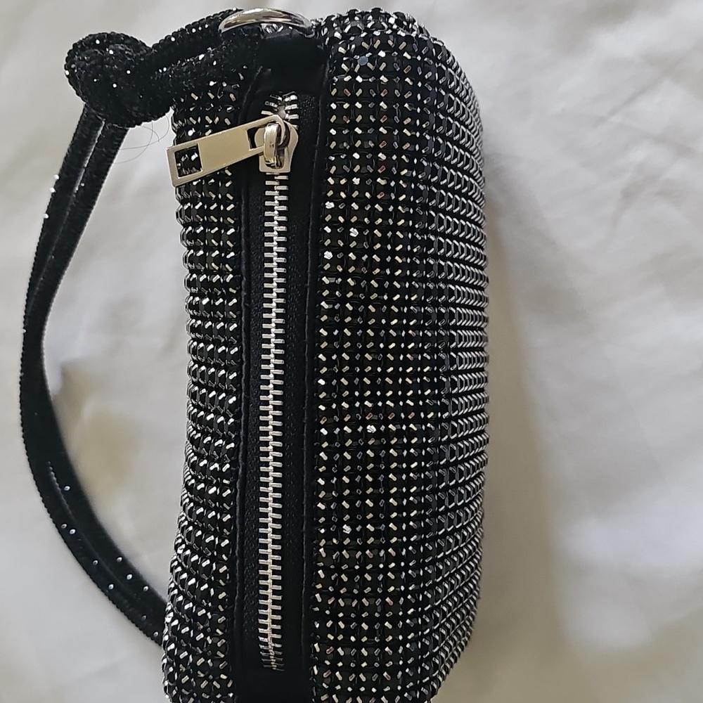 Black Beaded Bag Elegant Women's - Picture 5 of 7